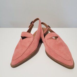 SPERRY Saybrook Leather Slingback, Size 7.5, Coral Pink Nubuck Leather